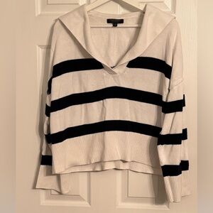 Banana Republic Black and White V-Neck Sweater